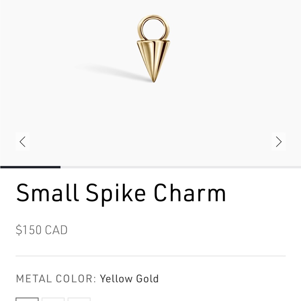 Yellow Gold Small Spike Charm 14k solid gold